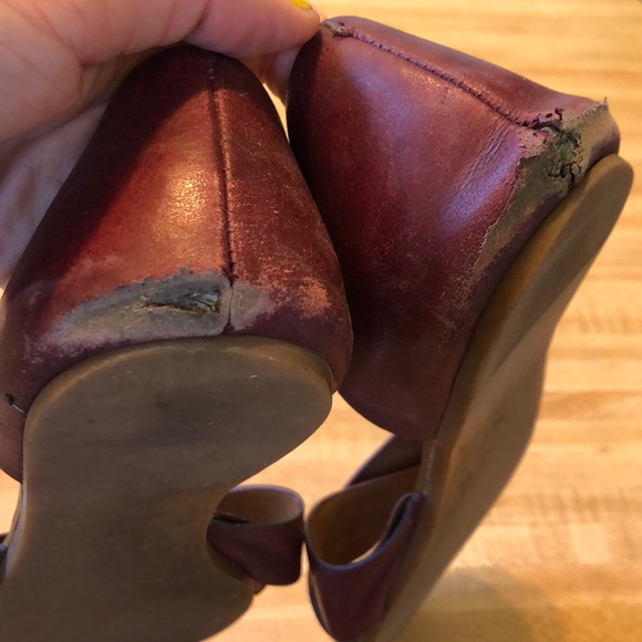 Maroon Slip On Sandals - Picture 4 of 8